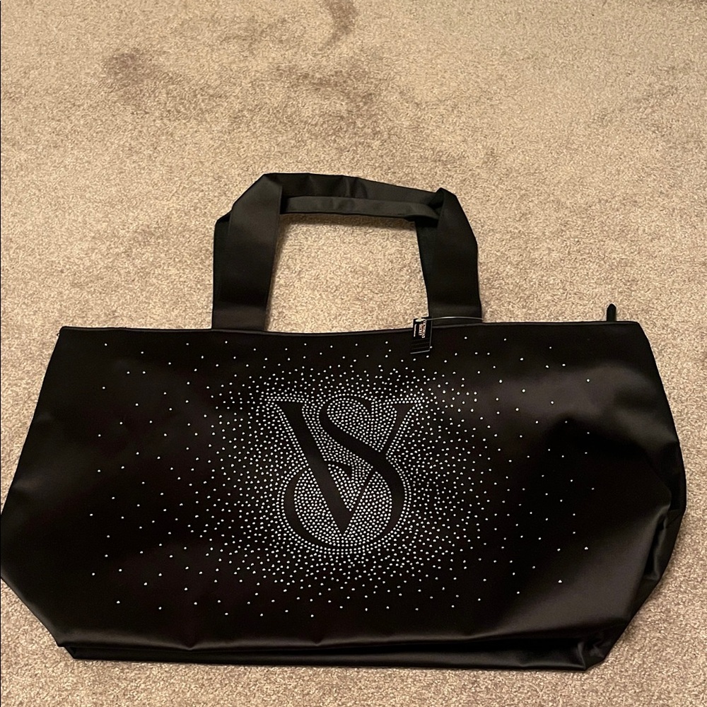 Victoria's Secret Black Tote with Sparkle Design